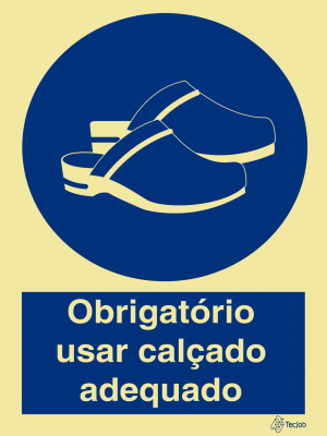 Sinalética Obrigatório Usar Calçado Adequado - OB0055