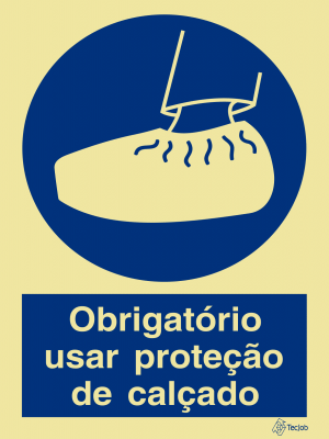 Sinalética Obrigatório Usar Proteção de Calçado - OB0056