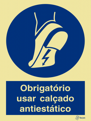 Sinalética Obrigatório Usar Calçado Antiestático - OB0057
