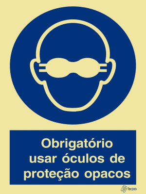 Sinalética Obrigatório Usar Óculos de Proteção Opacos - OB0059