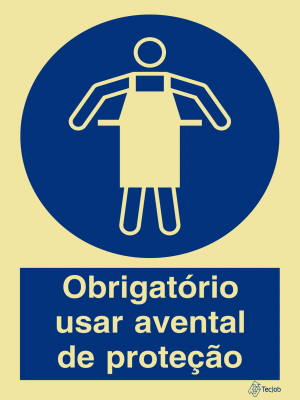 Sinalética Obrigatório Usar Avental de Proteção - OB0096
