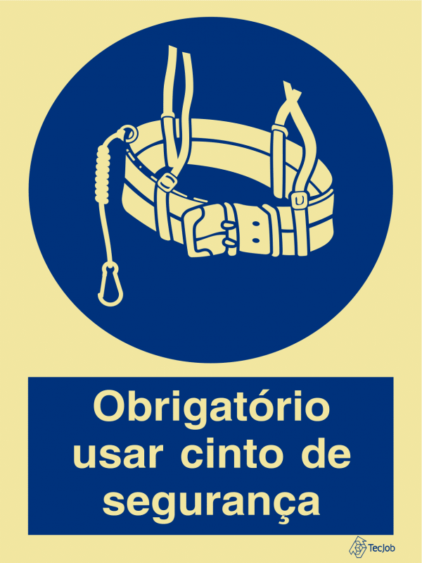 Sinalética Obrigatório Usar Cinto de Segurança - OB0105