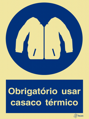 Sinalética Obrigatório Usar Casaco Térmico - OB0108