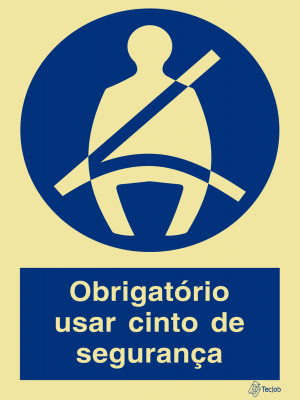 Sinalética Obrigatório Usar Cinto de Segurança - OB0109