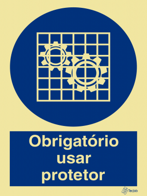 Sinalética Obrigatório Usar Protetor - OB0149