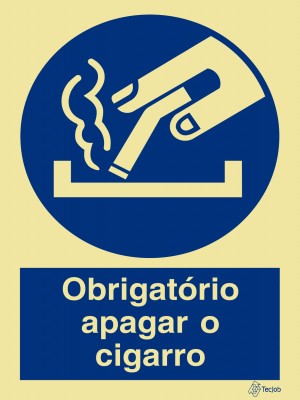 Sinalética Obrigatório Apagar o Cigarro - OB0157