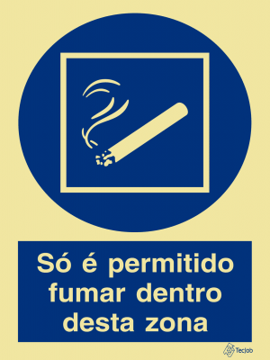 Sinalética Só é Permitido Fumar Dentro Desta Zona - OB0158