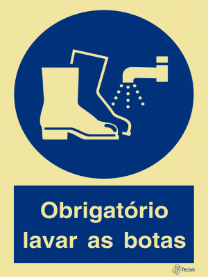 Sinalética Obrigatório Lavar as Botas - OB0200
