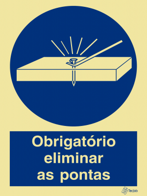 Sinalética Obrigatório Eliminar as Pontas - OB0205