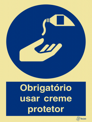 Sinalética Obrigatório Usar Creme Protetor - OB0208