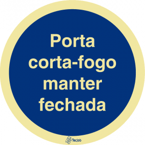 Sinalética Porta Corta-Fogo Manter Fechada - OB0221