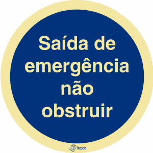 Sinalética Saída de Emergência Não Obstruir - OB0222