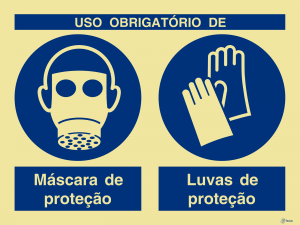 Sinalética Uso Obrigatório de Máscara e Luvas de Proteção - OB0303
