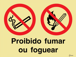 Sinalética Proibido Fumar ou Foguear - OB0323