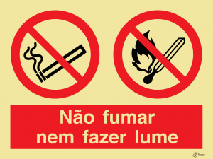 Sinalética Não Fumar Nem Fazer Lume - OB0324