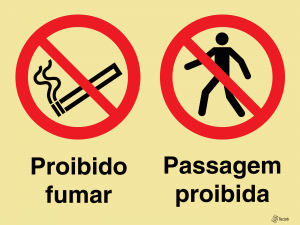 Sinalética Proibido Fumar/Passagem Proibida - OB0325