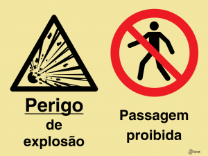 Sinalética Perigo de Explosão/Passagem Proibida - OB0362