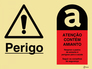 Sinalética Perigo/Atenção Contêm Amianto - OB0370