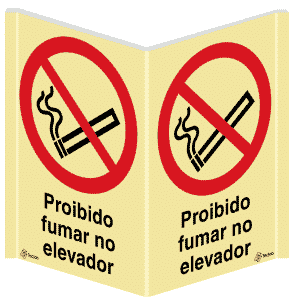 Sinalética Panorâmica Proibido Fumar no Elevador - PA0163