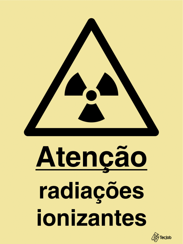 Sinalética Atenção Radiações Ionizantes - IS0157