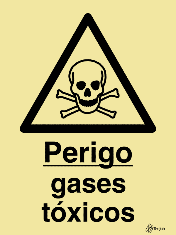 Sinalética Perigo Gases Tóxicos - IS0164