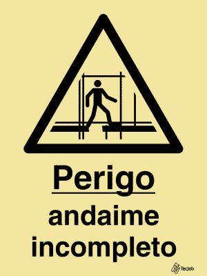 Sinalética Perigo Andaime Incompleto - IS0199