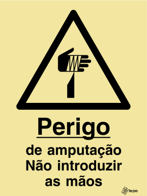 Sinalética Perigo de Amputação Não Introduzir as Mãos - IS0239