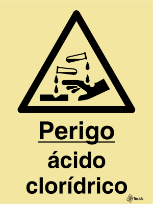 Sinalética Perigo Ácido Clorídrico - IS0276