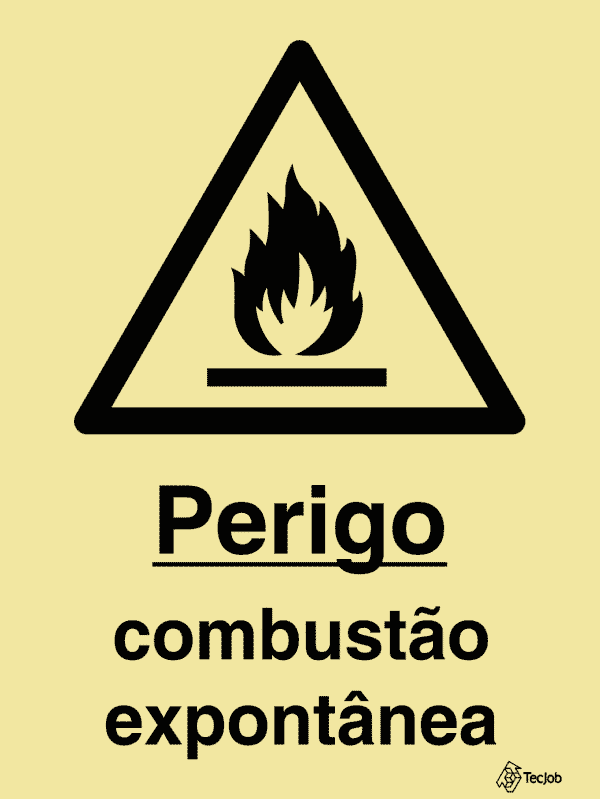 Sinalética Perigo Combustão Espontânea - IS0291