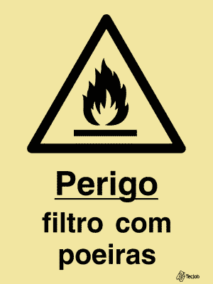 Sinalética Perigo Filtro com Poeiras - IS0294