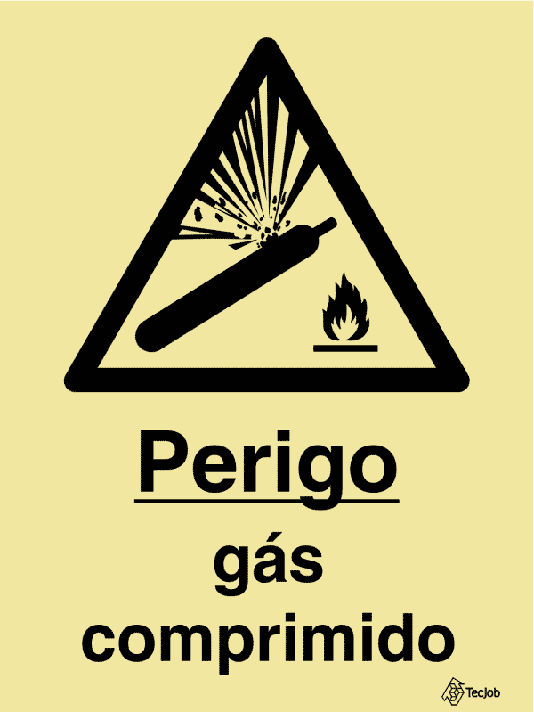 Sinalética Perigo Gás Comprimido - IS0333