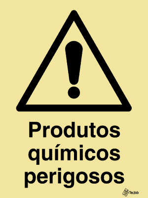 Sinalética Perigo Produtos Químicos Perigosos - IS0497