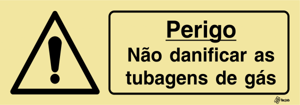 Sinalética Perigo Não Danificar as Tubagens de Gás - IS0413