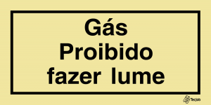 Sinalética Gás Proibido Fazer Lume - IS0436