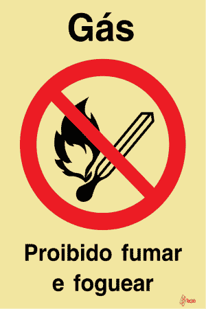 Sinalética Gás Proibido Fumar e Foguear - PR0039