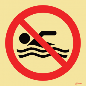Sinalética Proibido Nadar - PR0112