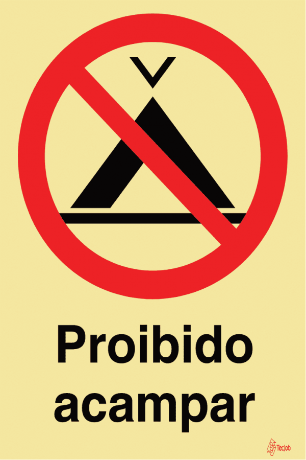 Sinalética Proibido Acampar - PR0137