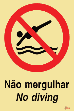 Sinalética Não Mergulhar/ No Diving - PR0138