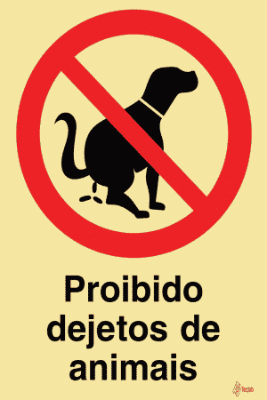 Sinalética Proibido Dejetos de Animais - PR0148