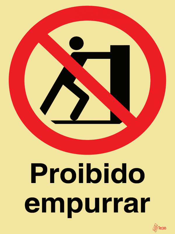 Sinalética Proibido Empurrar - PR0191