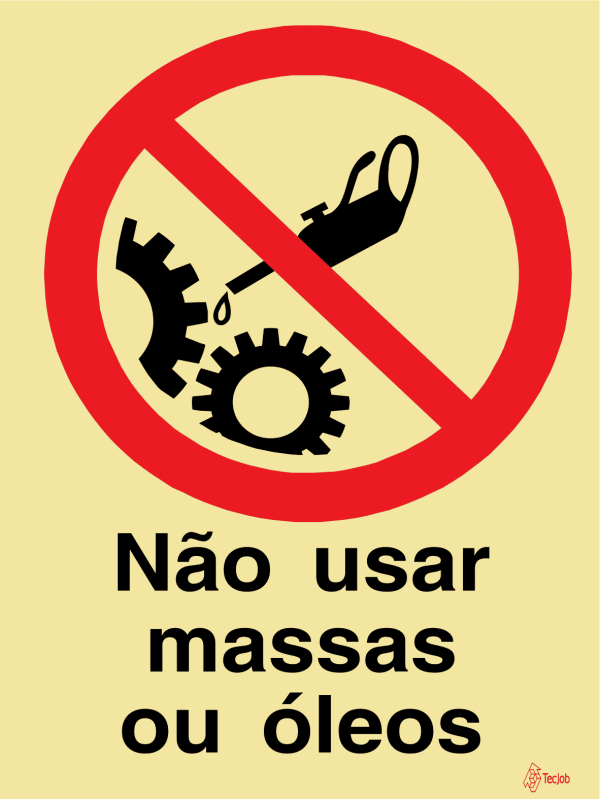 Sinalética Não Usar Massas ou Óleos - PR0202