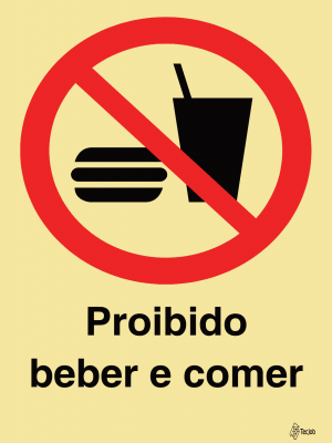 Sinalética Proibido Beber e Comer - PR0300
