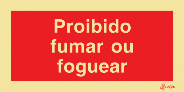 Sinalética Proibido Fumar ou Foguear - PR0359