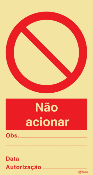 Sinalética Não Acionar - PR0372